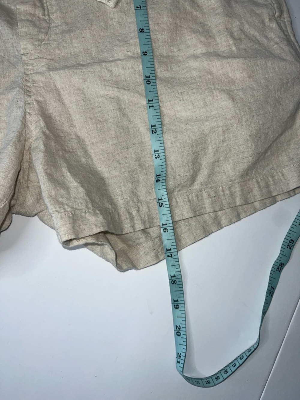 H&M Neutral Beige Linen-Blend Elastic Waist Shorts size XL - Picture 9 of 9